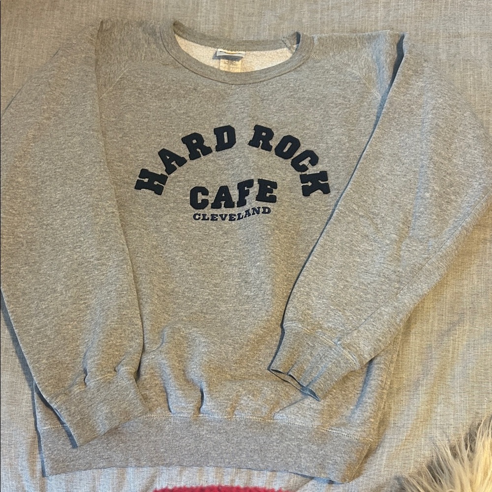 Hard Rock Cafe Cleveland Gray Crewneck Sweater